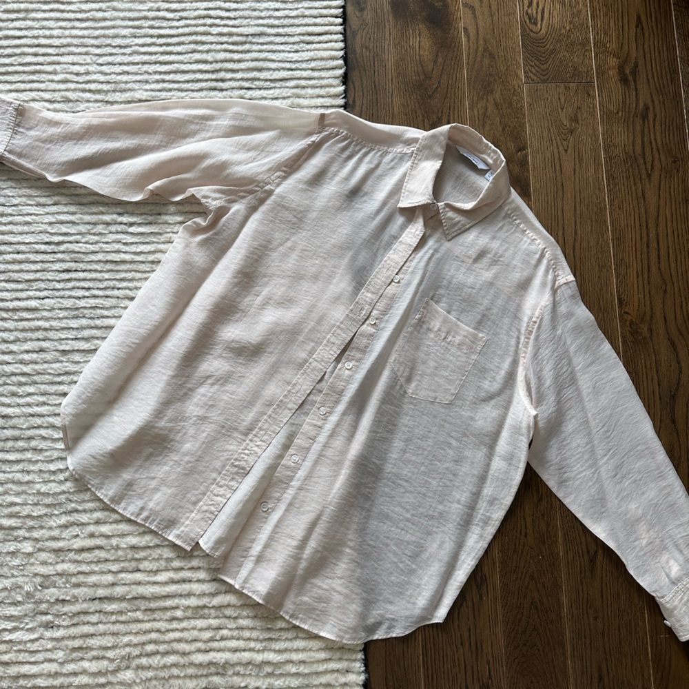& Other Stories Light Blush Button-Down Shirt